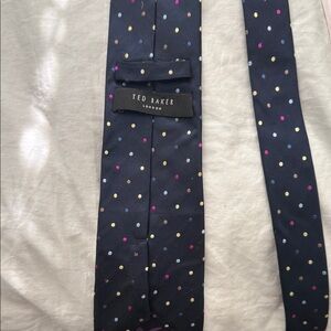 Ted Baker London Navy Blue Multicolor Dot Tie